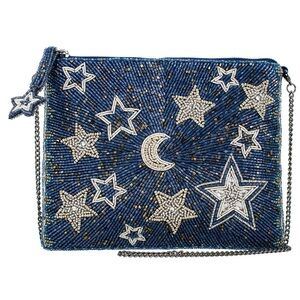 Mary Frances Celestial Moon & Stars Beaded Crossbody Bag